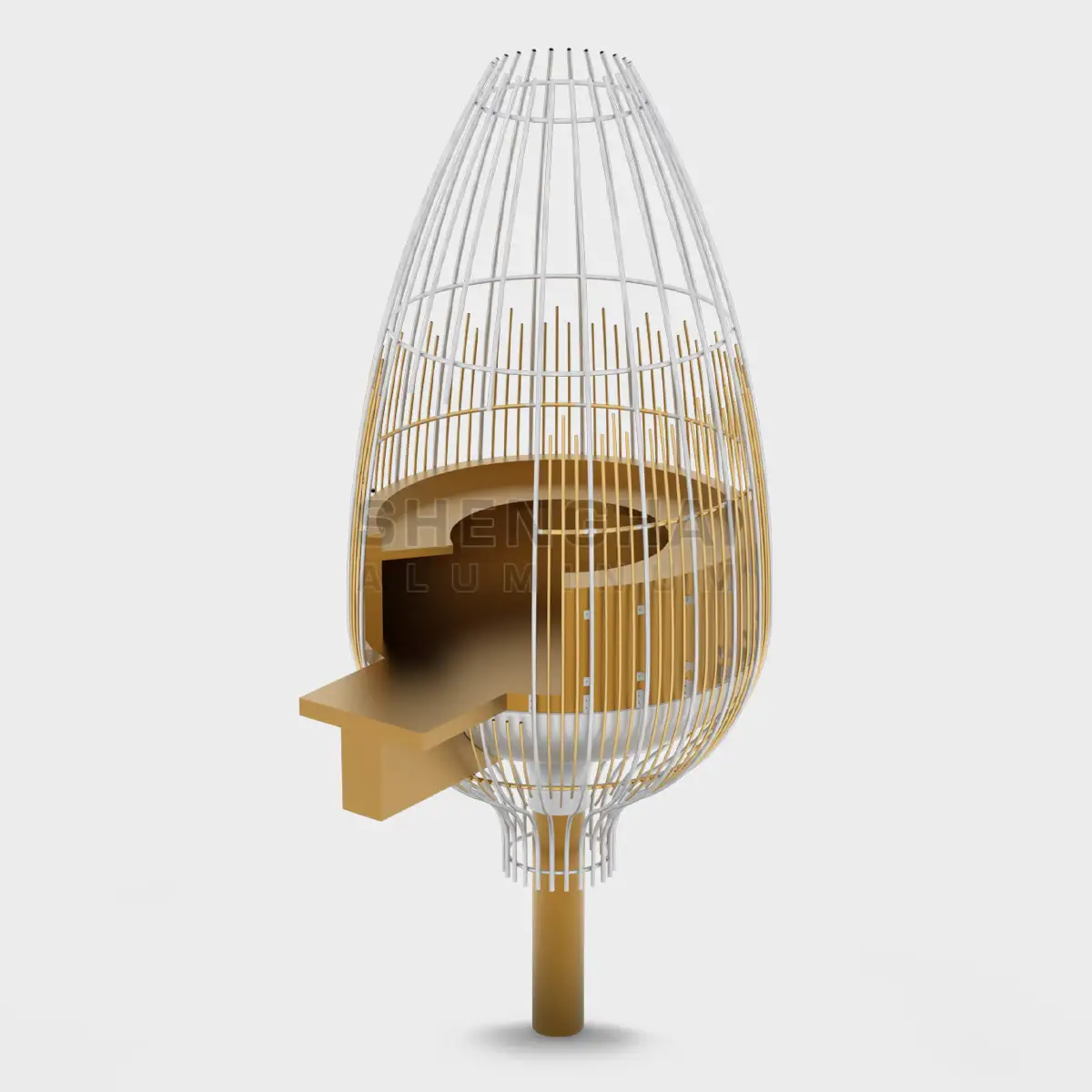 Custom Aluminum Birdcage-Shaped Architectural Decorations